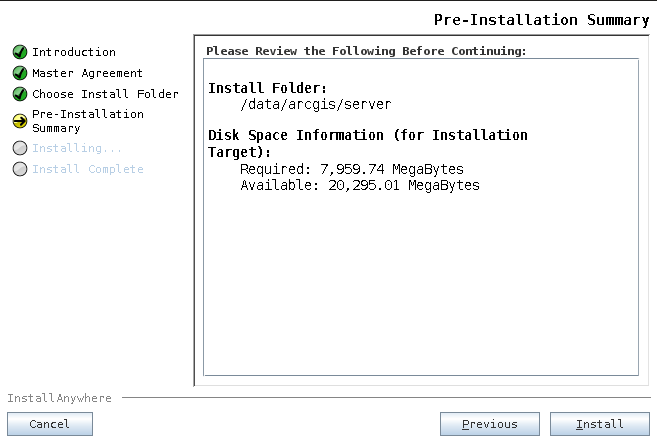 To begin the installation, click Install on the Pre-Installation Summary dialog box. To begin the installation, click Install on the Pre-Installation Summary dialog box.